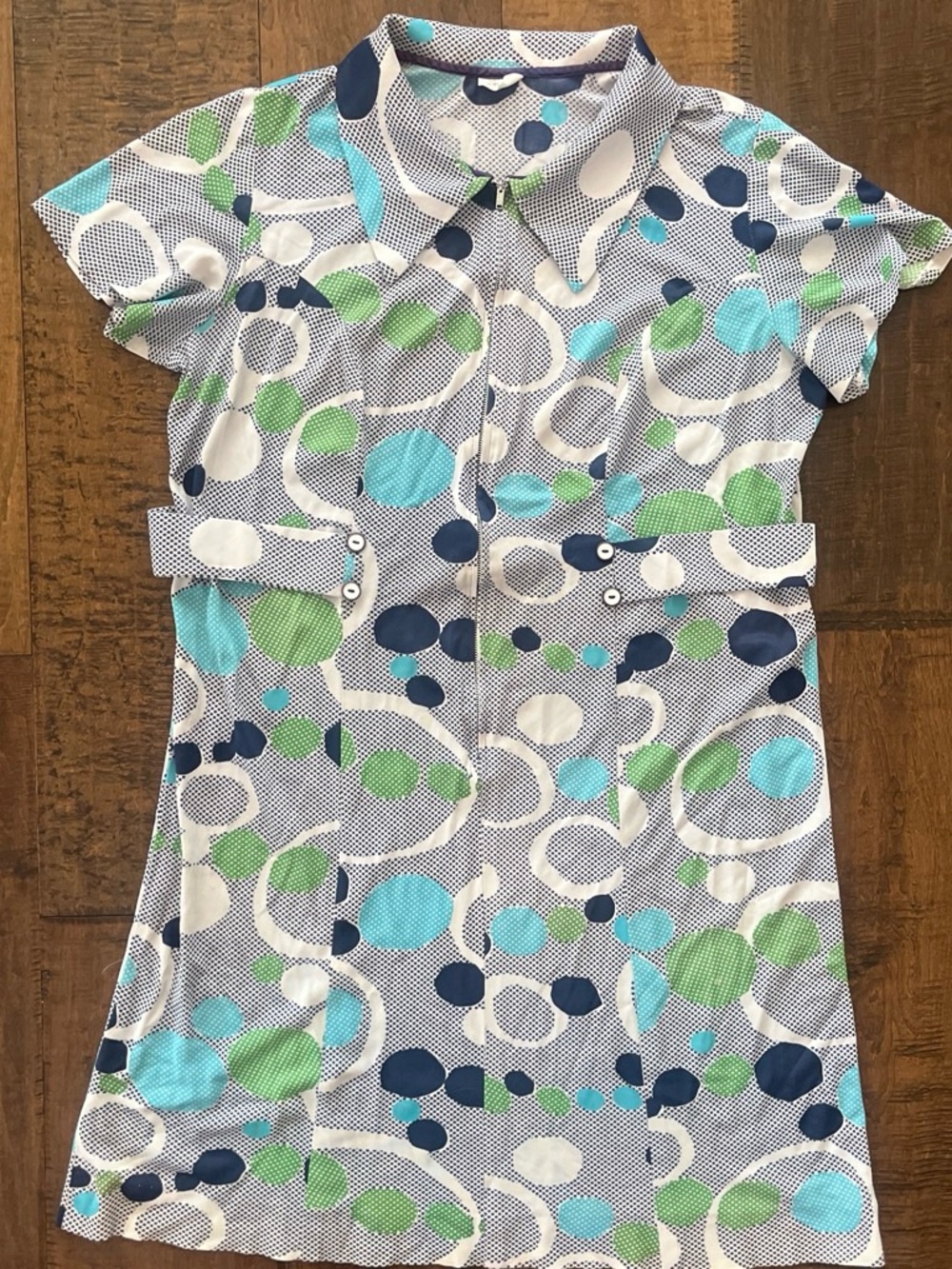 Vintage 1960s–1970s JCPenney mod zip-up pointed collar mini dress
